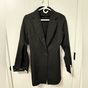 Black Women's Blazer with Open Sleeves